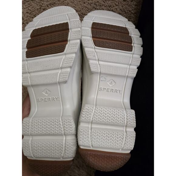 Sperry Women’s Duck Float Zip Seacycled Snow Boot Ivory Size 12 Memory Foam New - Picture 4 of 7